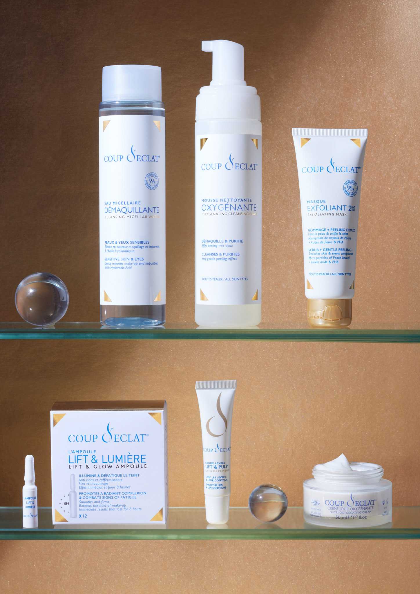 shooting cosmetique coup d'eclat soins pour la peau produit skincare nettoyant visage masque exfoliant