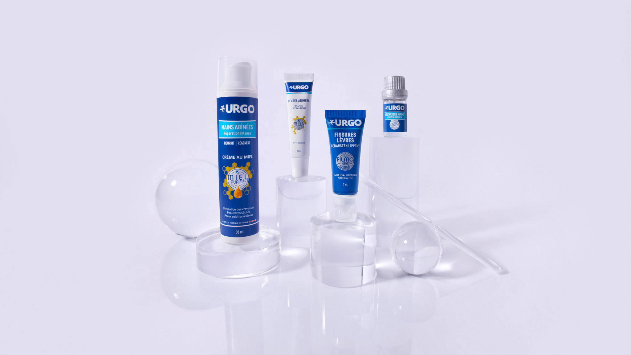 shooting cosmetique urgo produit skincare soin pour la peau soin pour les mains soin au miel soin hydratant