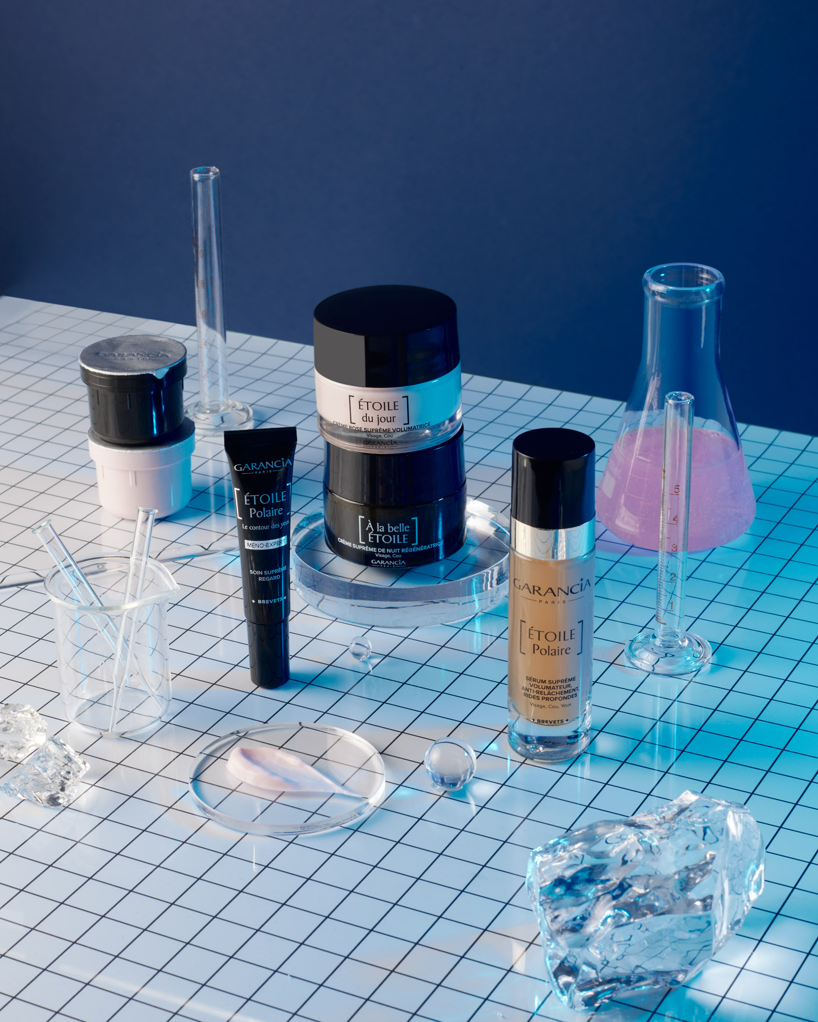 shooting cosmetique garancia etoile soins pour la peau produit skincare crème pour visage crème hydratante