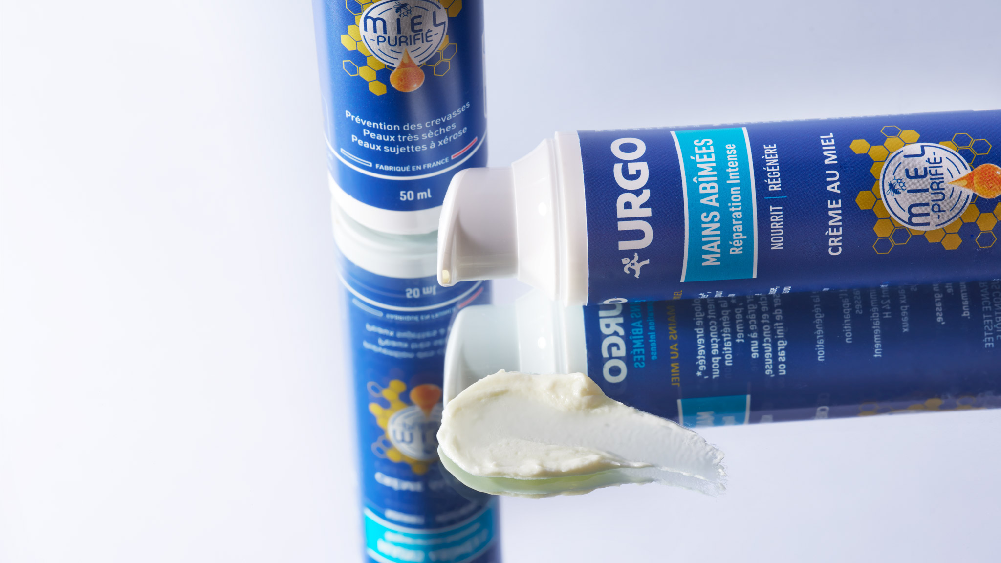 shooting cosmetique urgo produit skincare soin pour la peau soin pour les mains miel soin au miel