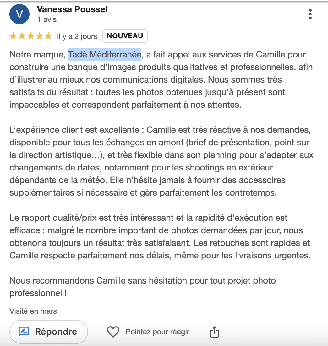 Avis shooting Tadé Meditérannée