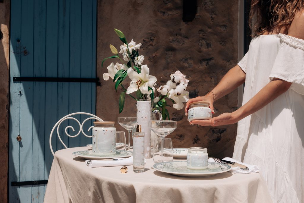 le parais table provencale parfum interieur bougie coton shooting marque sud