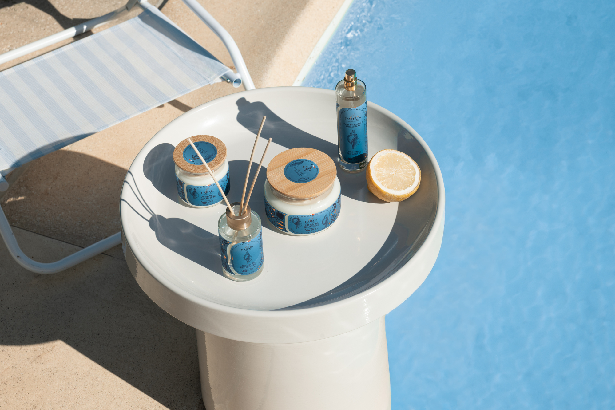 piscine dolce vita bougie parfum intérieur photographe