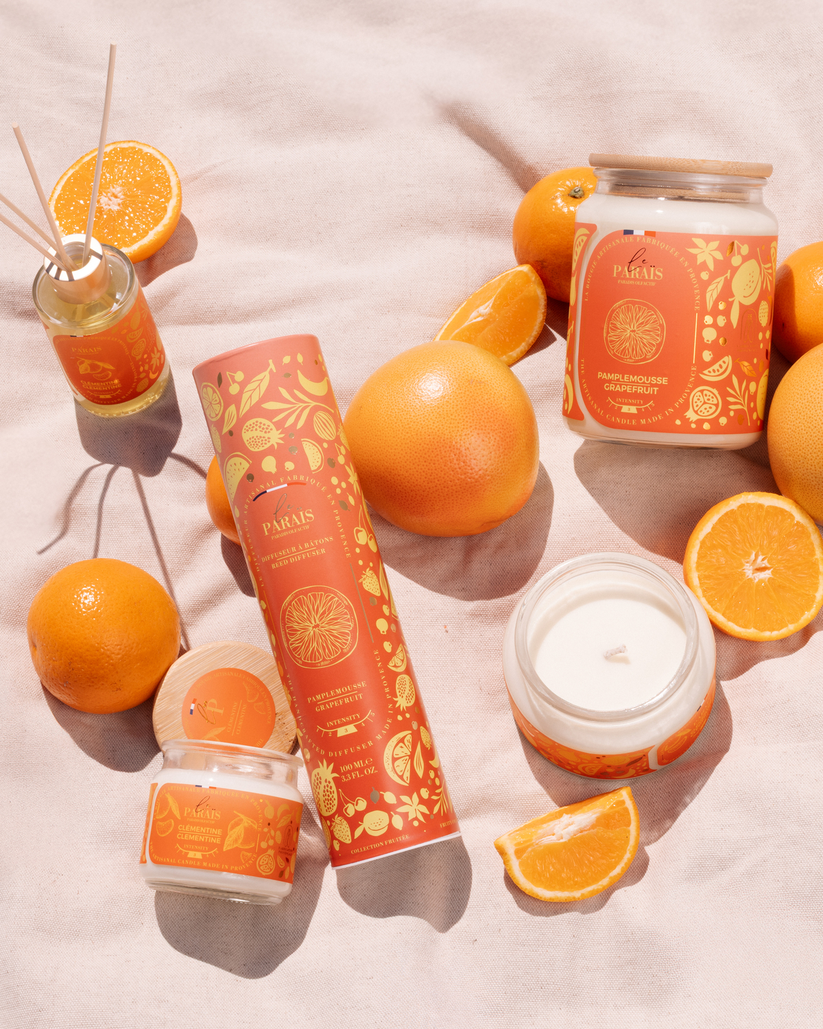 oranges agrumes bougies le parais